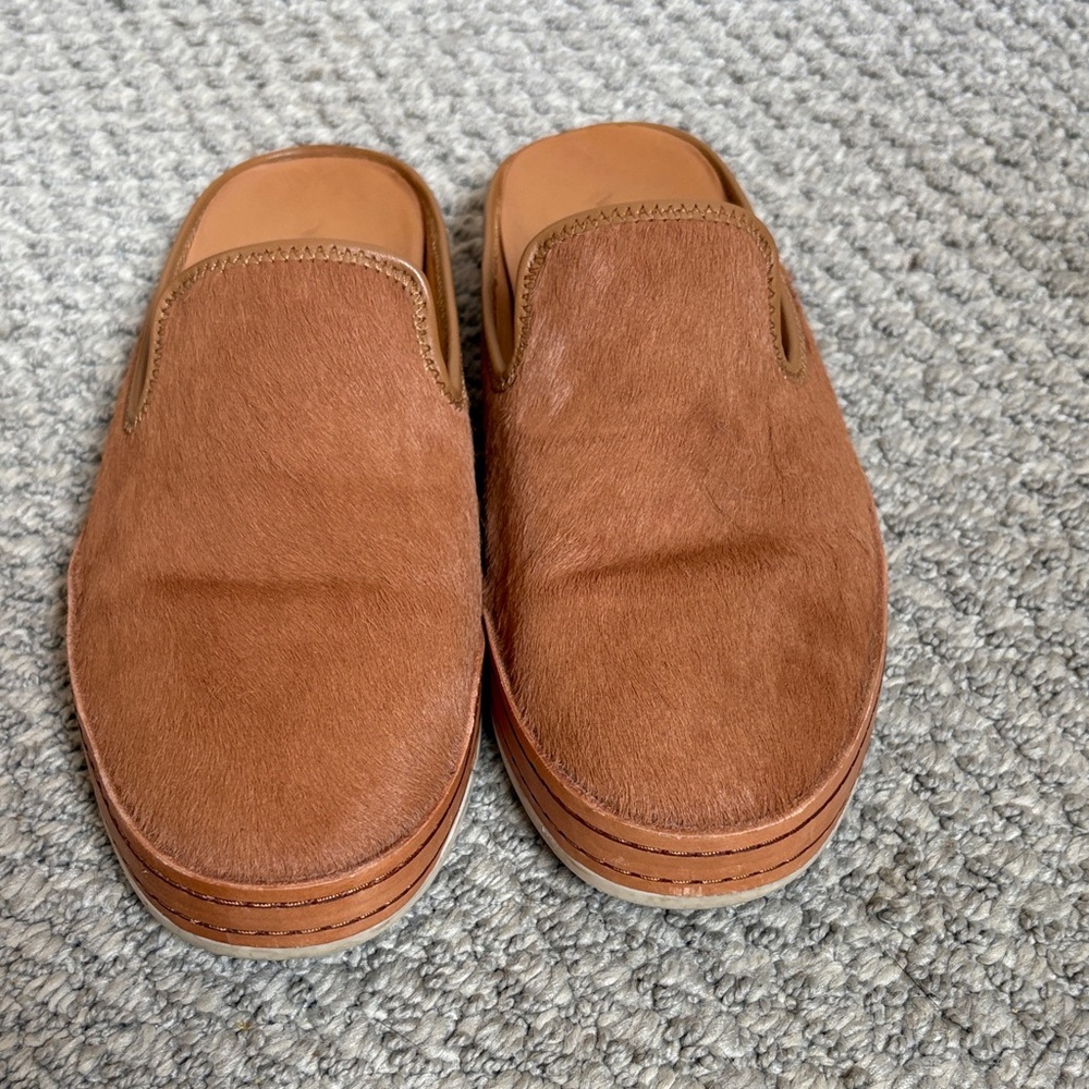 Vince Tan Leather Slip-On Loafers